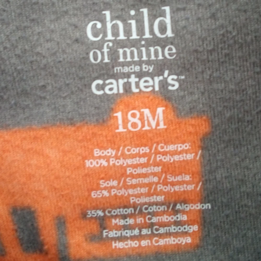 Carter's Child of Mine Cotton Blend 18 Months One Piece Footie Pajamas Orange